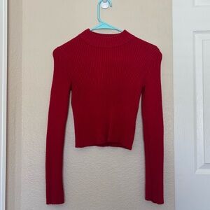 Windsor Red Ribbed Knit Women's Sweater